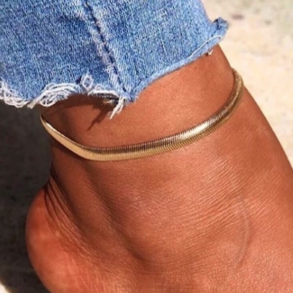 Jewelry - 💜10/$25💜NEW Thick Flat Snake Chain Anklet